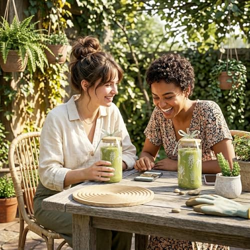 Garden Plant Lovers Gifts Gardening Gifts for Women Plant Lady | Gardeners Glass Cup Coffee Tumbler Mug with Lid and Straw Basket Stuff Present for Mom Birthday, Girls, Teens, 16oz - style: Plant