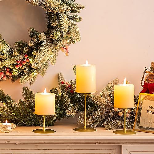 Romadedi Pillar Candle Holder Plates, Gold Centerpiece Stands, Set of 12 - color: Gold, size: Set of 12