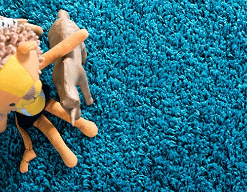Unique Loom Solid Shag Collection Area Rug (2' x 3' 1" Rectangle, Turquoise) - color: Turquoise, size: 2' x 3'1" (Rectangular)