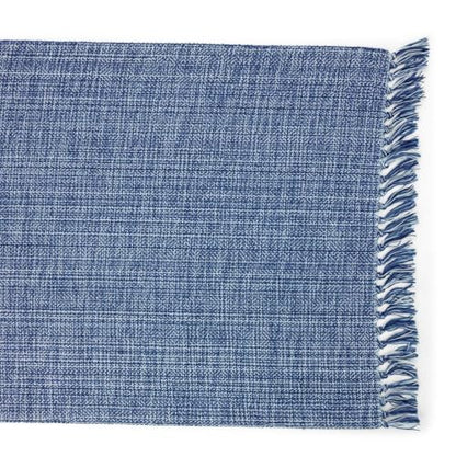 100% Cotton Table Runner - 72x13 Inch, Chambery Textured Table Runner, Durable & Elegant for Dining Table, Wedding, Restaurant, Oeko-TEX Certified - Blue - color: Blue