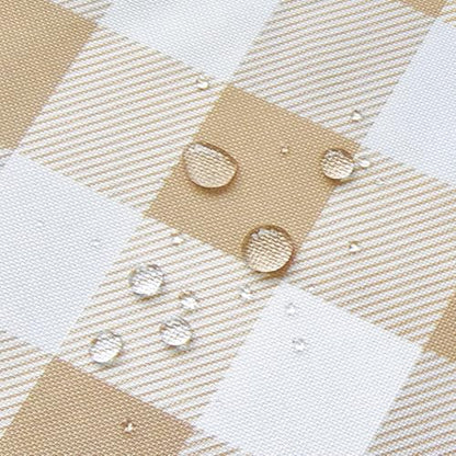 MANGATA CASA Tan Gingham Tablecloth Rectangle - Checkered Waterproof Tablecloths - Polyester Buffalo Plaid Wrinkle Free Table Cover(Light Brown 60x72in) - color: Light Brown, size: 72" x 60" (Rectangular)