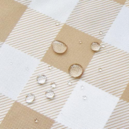 MANGATA CASA Tan Gingham Tablecloth Rectangle- Checkered Waterproof Tablecloths-Polyester Buffalo Plaid Wrinkle Free Table Cloth(Light Brown 60x120in) - color: Light Brown, size: 120" x 60" (Rectangular)
