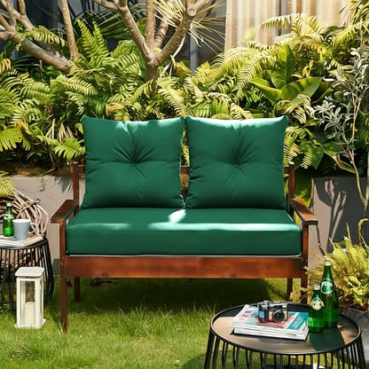 ARTPLAN Loveseat Patio Deep Seat Cushions 46"x24"x5" Bench Pad,Inv Green | High-density foam fill, solution-dyed UV water repellent fabric, zipper removable cover fits patio swing & bench furniture - color: Invisible Green
