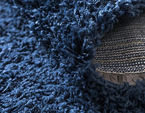 Unique Loom Solid Shag Collection Area Rug (2' 2" x 6' 5" Runner, Sapphire Blue/ Navy Blue) - color: Sapphire Blue/Navy Blue, size: 2'2" x 6'5" (Rectangular)