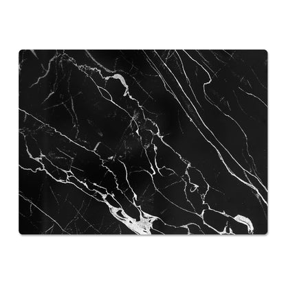 Murrey Home Glass Cutting Board for Kitchen Counter, Tempered Glass Chopping Boards Dishwasher Safe, Small Clear Countertop Tray, Scratch Resistant, Heat Resistant, Non Toxic, Black Marble, 16"x12" - color: Textured Black Marble, size: 15.7"L x 11.8"W