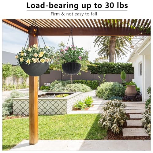 garini 3 Pack, 23 Inch Hanging Baskets Chain, Hanging Chains with Hooks Flower Pot Chain Replacement Plant Hangers for Planters, Bird Feeders and Lanterns(Black)… - color: Black, size: 3P