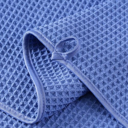 MICROFI New Microfiber Waffle Bath Towels, 2 Pieces, Soft, Absorbent, Fast Drying, Lint Free 430 GSM (30''x60''/76cm x 152cm) - color: Dark Blue