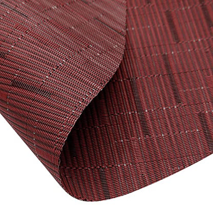 SHACOS Large Size Wedge Placemats with Centerpiece Round Mat Set of 5 Round Table Place Mats Washable Dining Table Placemats Reversible Durable, Burgundy - color: Burgundy