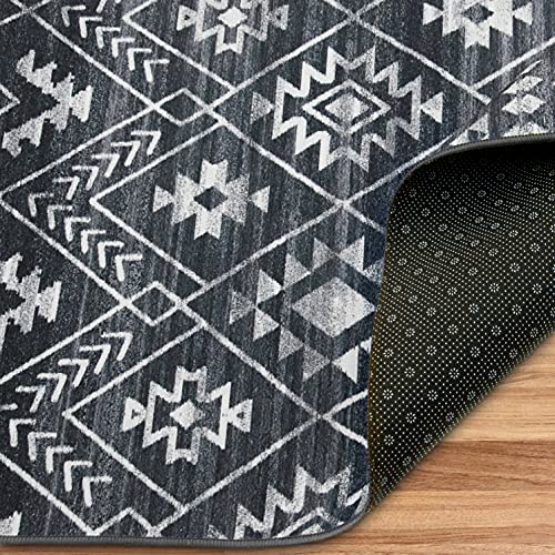 ReaLife Machine Washable Area Rug Runner - Living Room Bedroom Bathroom Kitchen Entryway Office - Padded Low Pile Stain Resistant Premium - Geometric Moroccan Diamond - Jace 2'6" x 6' - color: Jace, size: 2'6" x 6' (Rectangular)