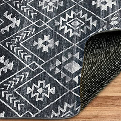 ReaLife Machine Washable Area Rug Runner - Living Room Bedroom Bathroom Kitchen Entryway Office - Padded Low Pile Stain Resistant Premium - Geometric Moroccan Diamond - Jace 2'6" x 6' - color: Jace, size: 2'6" x 6' (Rectangular)