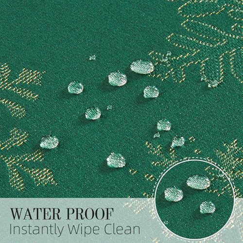 Hunter Gold Jacquard 17x17 Square Polyester Cloth Napkins Set of 8 | Waterproof, Stain Resistant, Shrink Proof, Washable, fabric, Outdoor, Reusable, Dining, Wedding, Kitchen, Party, Christmas - color: Hunter Gold
