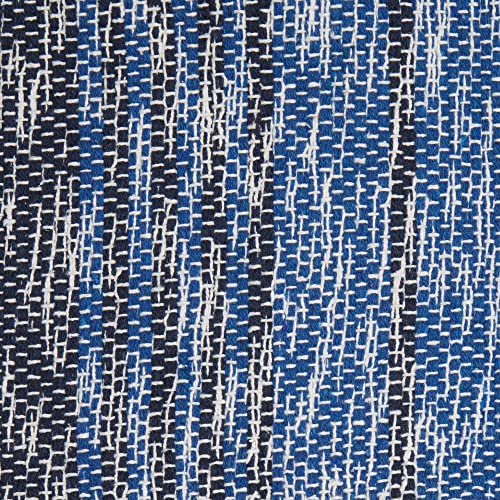 DII Woven Rag Rug Collection Recycled Yarn Variegated Rustic Stripe, 2x3', Nautical Blue - color: Nautical Blue