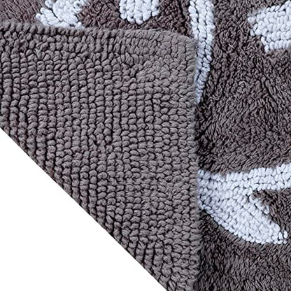 Southern Tide Reversible Bath Rug – 100% Cotton, Soft & Absorbent – Double-Sided Design with Signature Skipjack – Machine Washable Coastal Accent Rug – 20" x 32" – Grey - color: Grey