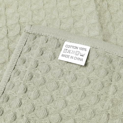 uxcell Waffle Hand Towels 100% Cotton 4 Pack Light Grey | Boho Soft Absorbent Towels for Bathroom Kitchen Gym, Quick Dry, Lint Free, Washcloths Set for Bathroom Kitchen Gym Yoga Face - color: Light Grey