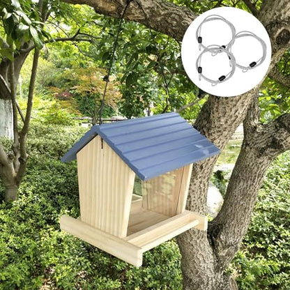 3 Pcs Bird Feeder Hanger for Tree, 40 Inch Hanging Steel Cable with Carabiner Hook, Flexible Stainless Steel Hanging Cables Chain Wire for Bird Feeders, Planters, Baskets, Decorations