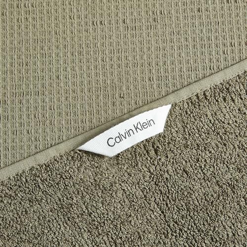 Calvin Klein - Bath Towels, Super Soft & Absorbent Cotton Towels, Oeko-Tex Certified (Eternity Solid Dusty Green, 3-Piece) - color: Eternity Dusty Green, size: 3 Pack