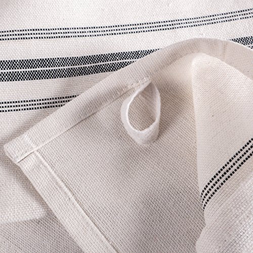 KAF Home Classic Farmhouse Stripe Kitchen Towels, Pure Cotton Dish Towels, Towel Dish Cloths for Cooking, Cleaning, and Dining, Set of 12, Charcoal - color: Charcoal