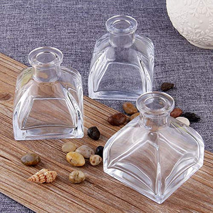 50ml/1.69 Fl Oz Square Glass Diffuser Bottles, DIY Replacement Reed Diffuser Jars, Fragrance Accessories for Diffuser Sets - size: 1.7 Ounces