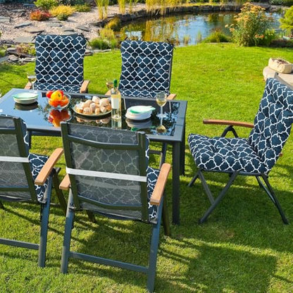 Hoteam 4 Set Outdoor Patio Chair Cushions 20 x 42 in Deep Seat Waterproof Patio Cushions Set for Furniture Replacement Removable Seat and Back (Lantern) - style: Lantern