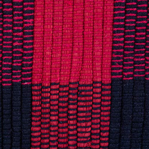DII Buffalo Check Rug Collection, Hand Dyed Reversible Chindi Rug, 26x40, Red/Black - color: Red / Black, size: 2'2" x 3'4" (Rectangular)