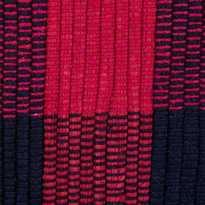 DII Buffalo Check Rug Collection, Hand Dyed Reversible Chindi Rug, 26x40, Red/Black - color: Red / Black, size: 2'2" x 3'4" (Rectangular)