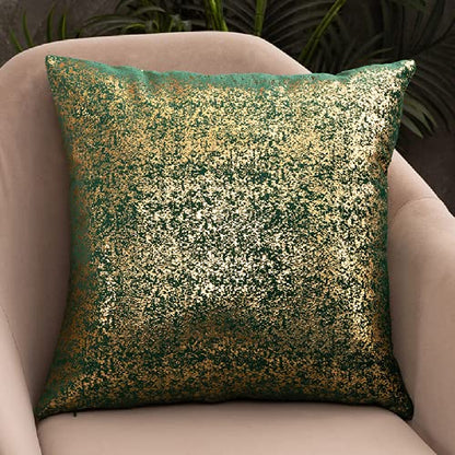 Deeprove Throw Pillow Cover Both Sides Sparkle Gold Foil Print, Soft Velvet Hidden Zipper Closure Accent Pillow Cushion Case for Bedroom, Living Room, Sofa, Square 20 x 20 Inches 1 Pack, Dark Green - color: Dark Green, size: 20" x 20" (Pack of 1)