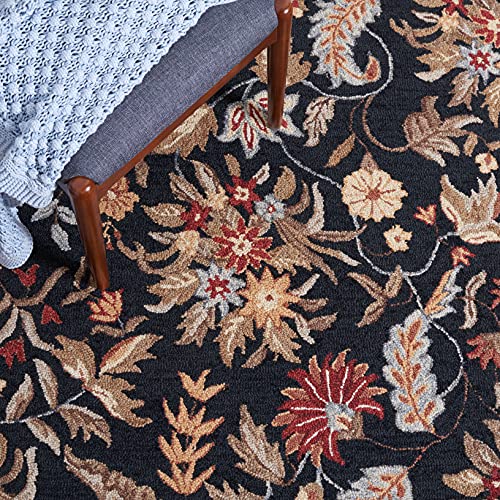 SAFAVIEH Chelsea Collection Runner Rug - 2'6" x 14', Black, Hand-Hooked French Country Wool, Ideal for High Traffic Areas in Living Room, Bedroom (HK141B) - color: Black, size: 2'6" x 14' (Runner)