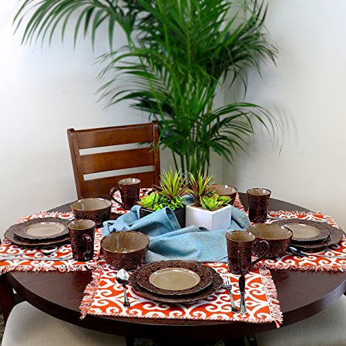 Elama’s Salia 16 Piece Stoneware Dinnerware Set - color: Salia