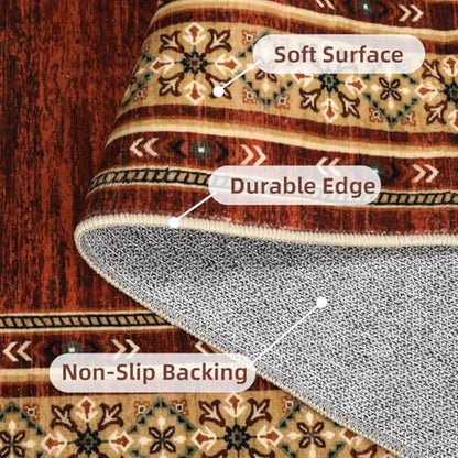 Modern Solid Area Rug 5x7 Washable Non Slip Neutral Rugs for Living Room, Non-Shedding Stain Resistant Bordered Throw Carpet, Neutral Foldable Floor Rugs for Bedroom Dining Table | Non Slip Neutral Border Non Shedding Stain Resistant Low Pile Foldable Rug