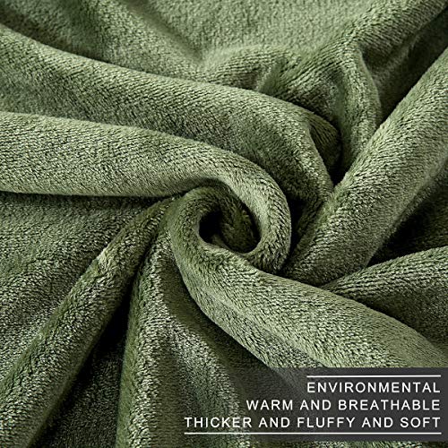 Fleece Blanket Twin Size 350GSM Lightweight Throw for The Bed Extra Soft Brush Fabric Super Warm Sofa Blanket 66" x 90"(Green Twin) - color: Green, size: Twin (90-Inch-by-66-Inch)