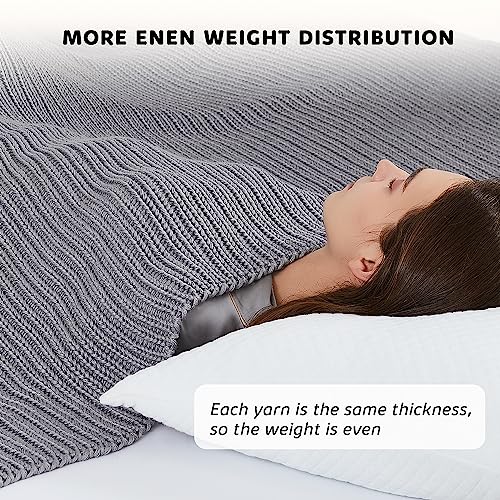 L'AGRATY Knitted Weighted Blanket - 48"x72" 15lbs Cooling Chunky Knit Heavy Blanket for Adults Braided Crochet Throw Thick Cable Yarn Knit Decorative No Beads Evenly Weighted Machine Washable | No Beads Evenly Weighted Machine Washable Chunky Braided Croc