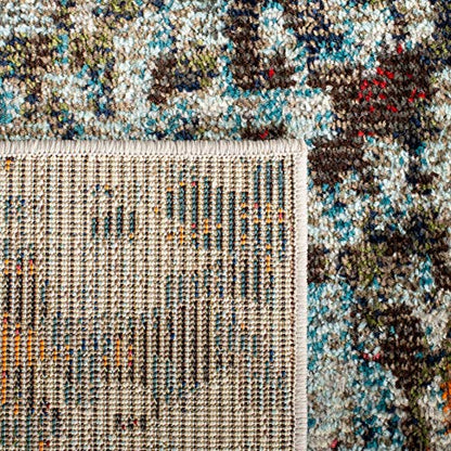 SAFAVIEH Madison Collection Runner Rug - 2'2" x 18', Grey & Blue, Modern Abstract Design, Non-Shedding & Easy Care, Ideal for High Traffic Areas in Living Room, Bedroom (MAD471F) - color: Grey/Blue, size: 2'2" x 18' (Runner)