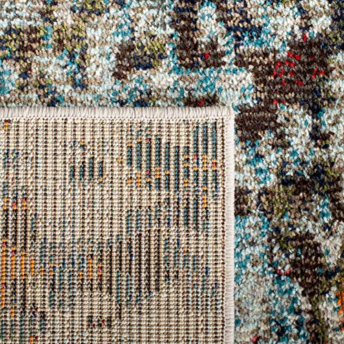 SAFAVIEH Madison Collection Runner Rug - 2'2" x 16', Grey & Blue, Modern Abstract Design, Non-Shedding & Easy Care, Ideal for High Traffic Areas in Living Room, Bedroom (MAD471F) - color: Grey/Blue, size: 2'2" x 16' (Runner)