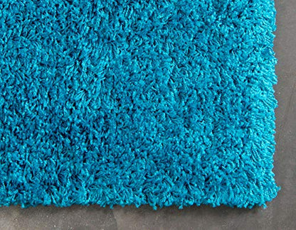 Unique Loom Solid Shag Collection Area Rug (2' x 3' 1" Rectangle, Turquoise) - color: Turquoise, size: 2' x 3'1" (Rectangular)