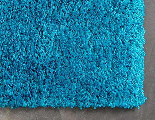 Unique Loom Solid Shag Collection Area Rug (2' x 3' 1" Rectangle, Turquoise) - color: Turquoise, size: 2' x 3'1" (Rectangular)