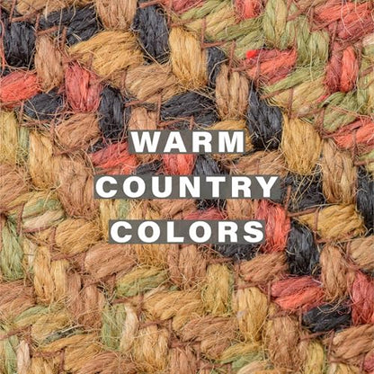 Homespice Gingerbread Jute Braided Placemats, Rect 13x19 Set of 6 | Brown Protects Tabletop in Style and Everyday and Holiday Table Mats, Rich Colors, Reversible, Durable and Easy to Clean - color: Gingerbread