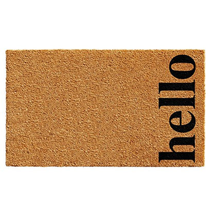 Calloway Mills 102612436NBB Vertical Hello Doormat, 24" x 36", Natural/Black - color: Natural/Black, size: 2' x 3' (Rectangular)