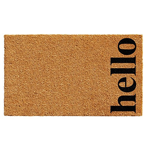 Calloway Mills 102612436NBB Vertical Hello Doormat, 24" x 36", Natural/Black - color: Natural/Black, size: 2' x 3' (Rectangular)