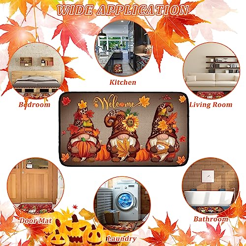 Zhanmai 3 Pcs Gnome Welcome Door Mat, Fall Halloween Christmas | 27.6 X 17.7 Inch Nonslip Rubber Backing, Rugs for Front Door Entryway Porch, Thanksgiving Harvest Home Decor with Gnomes