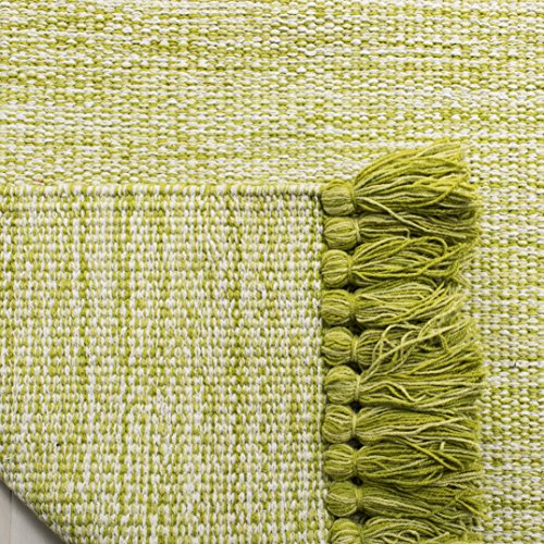 SAFAVIEH Area Rug 8x10 - Montauk Collection - Large - Olive & Green, Handmade Cotton, Tassel Design, Ideal for Living Room, Bedroom, Office, Dining Space (MTK610G) - color: Olive/Green, size: 8' x 10' (Rectangular)