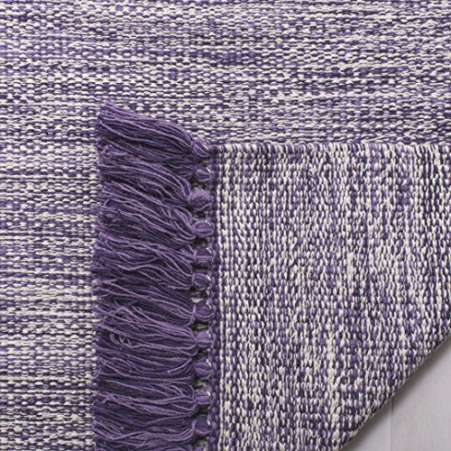 SAFAVIEH Montauk Collection Accent Rug - 3' x 5', Purple, Handmade Tassel Cotton, Ideal for High Traffic Areas in Entryway, Living Room, Bedroom (MTK610S) - color: Purple, size: 3' x 5' (Rectangular)