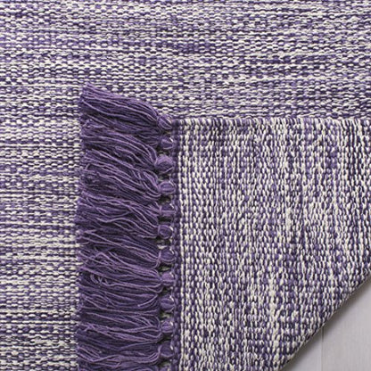 SAFAVIEH Montauk Collection Area Rug - 5' x 8', Purple, Handmade Tassel Cotton, Ideal for High Traffic Areas in Living Room, Bedroom (MTK610S) - color: Purple, size: 5' x 8' (Rectangular)