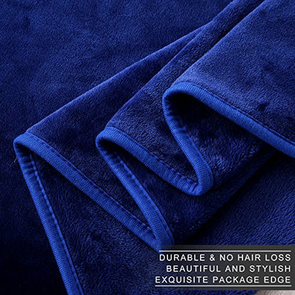 Fleece Blanket Twin Size 350GSM Lightweight Throw for The Bed Extra Soft Brush Fabric Super Warm Sofa Blanket 66" x 90"(Royal Blue Twin) - color: Royal Blue, size: Twin (90-Inch-by-66-Inch)