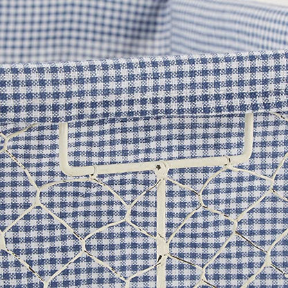 DII Farmhouse Chicken Wire Storage Baskets with Liner, Medium, Antique French Blue Gingham Check, 11x7.88x7", 2 Piece - color: Antique French Blue Gingham Check