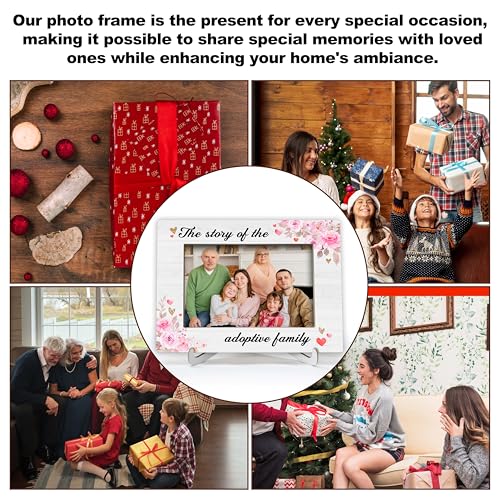 YSTEP Adoptive Family Photo Frame, The Story Of Adoptive Family Picture Frame, Adoption Day Gifts, Wood 4x6 Picture Frame for Desk Display-B19 - style: Style 6