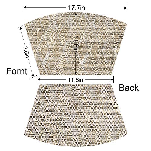 Woven Vinyl Placemats for Dining Table Durable Heat Resistant Washable Wedge Placemats for Round Table,Placemats Set of 6,Gold - color: Wedge:gold