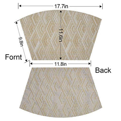 Woven Vinyl Placemats for Dining Table Durable Heat Resistant Washable Wedge Placemats for Round Table,Placemats Set of 6,Gold - color: Wedge:gold