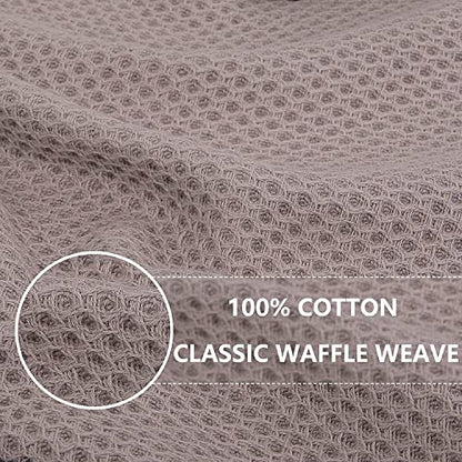 100% Cotton Waffle Weave Kitchen Dish Cloths, 6 Pack Ultra Soft Absorbent, Quick Drying Dish Towels, 6x6 Inches, Dish Rags for Drying Dishes & Daily Kitchen Use (Light Brown) - color: Light Brown