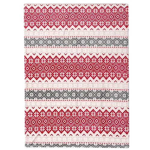 PAVILIA Christmas Throw Blanket | Holiday Christmas Red Fleece Blanket | Soft, Plush, Warm Winter Cabin Throw, 50x60 (Red Snowflakes) - color: Holiday - Snowflakes, size: 50 X 60 Inches - Throw