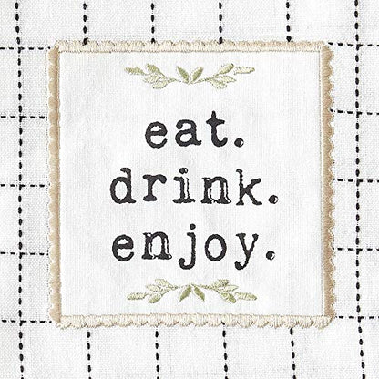 DII Home Sweet Farmhouse Kitchen Collection, Dishtowel Set, 18x28, Black, 4 Count - color: Black, size: Dishtowel Set, 18x28"